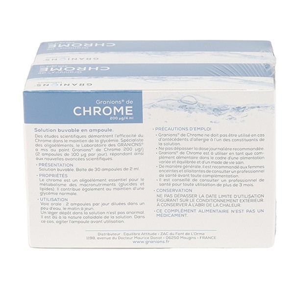 Granions chrome 200 µg ampoules