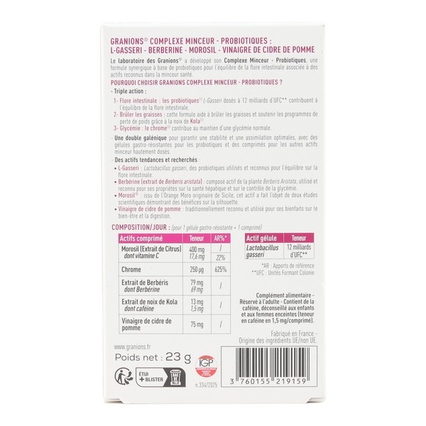 Granions Complexe minceur comprimés + gélules