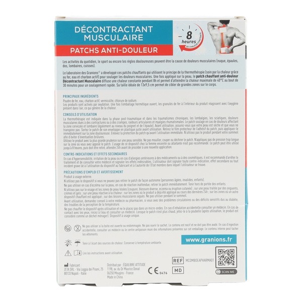Granions Décontractant musculaire Patchs anti douleur