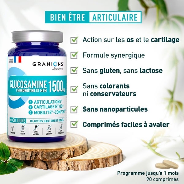 Granions Glucosamine Chondroïtine et MSM 1500 mg comprimés