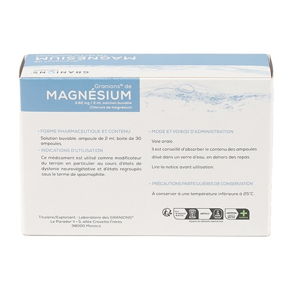 Granions de magnésium ampoules