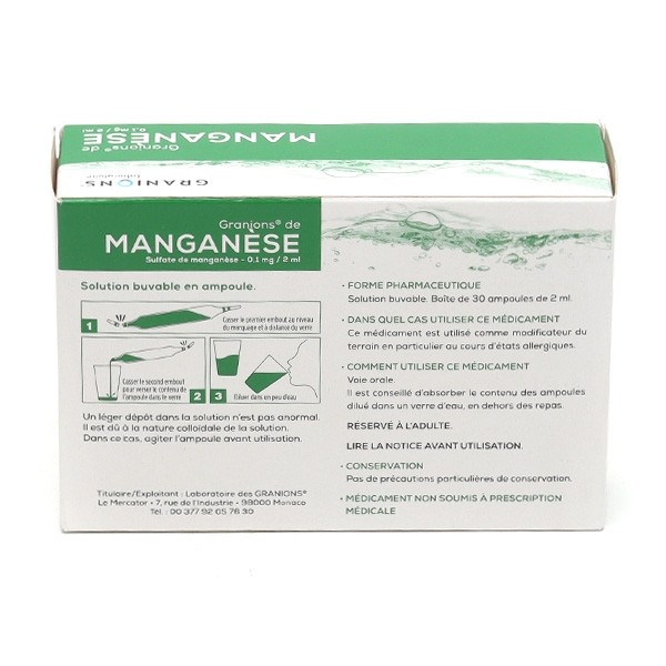 Granions de Manganèse ampoules