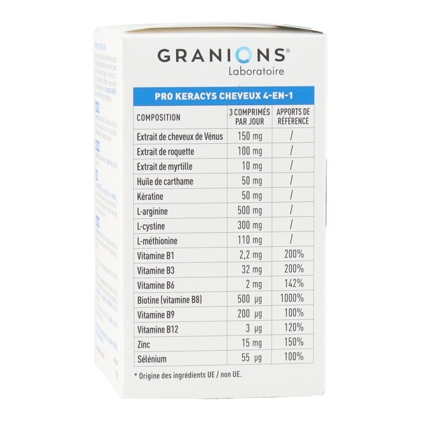 Granions Pro Keracys Cheveux 4 en 1 comprimés
