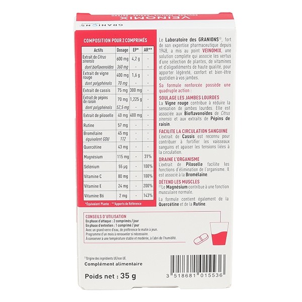 Granions Veinomix Fort comprimés