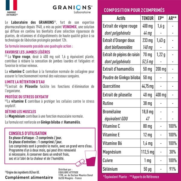 Granions Veinomix comprimés