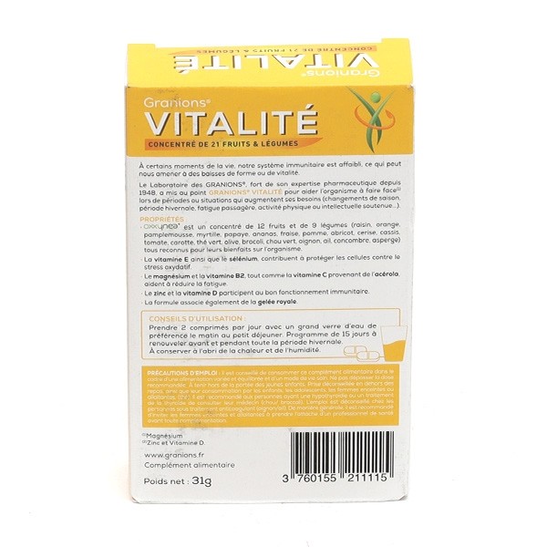 Granions Vitalité comprimés
