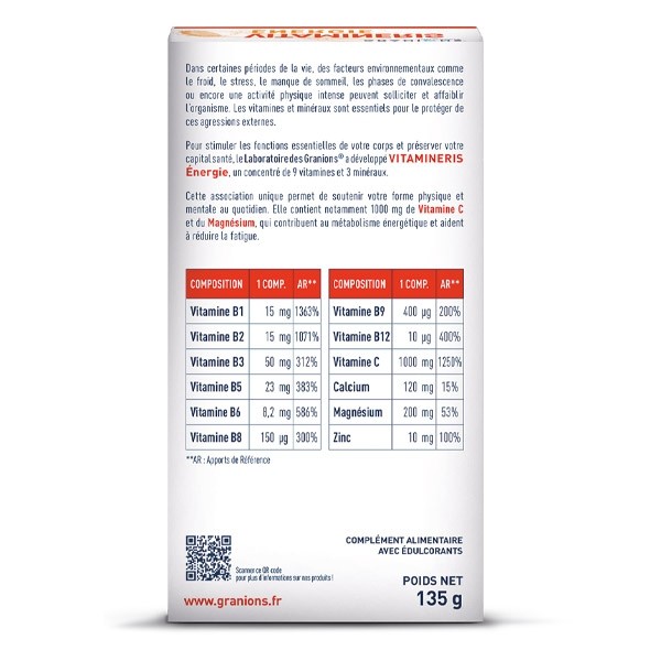 Granions Vitamineris Energie comprimés effervescents