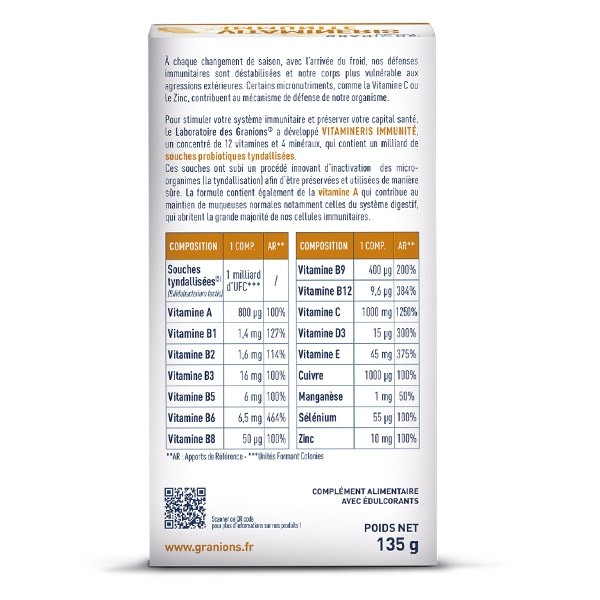 Granions Vitamineris Immunité comprimés effervescents