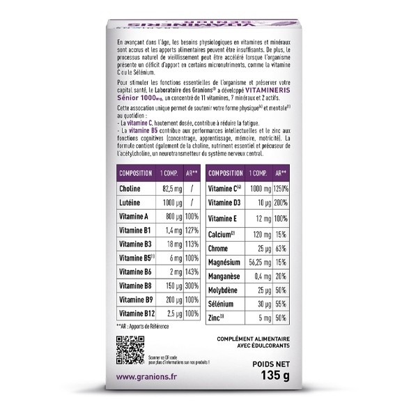 Granions Vitamineris Senior comprimés effervescents