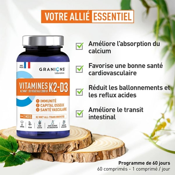 Granions Vitamines K2 D3 comprimés