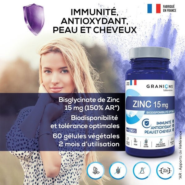 Granions Zinc 15 mg gélules végétales