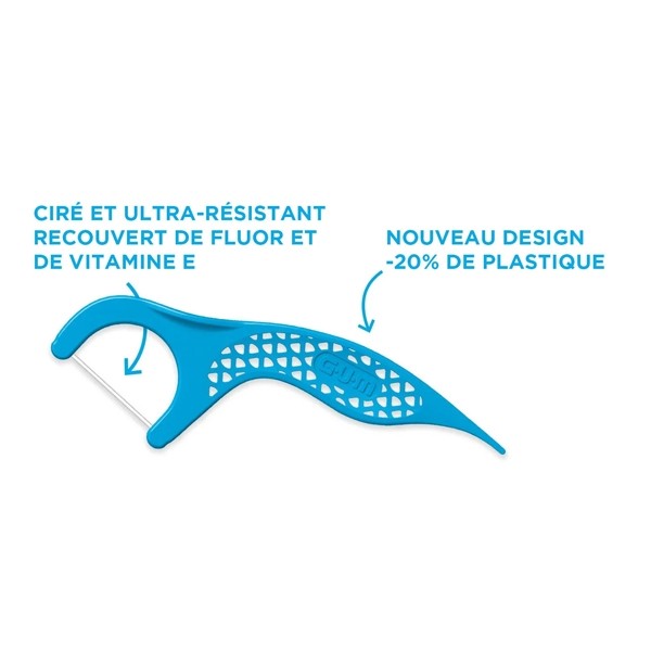 Gum Easy Flossers porte-fil dentaire ciré menthe