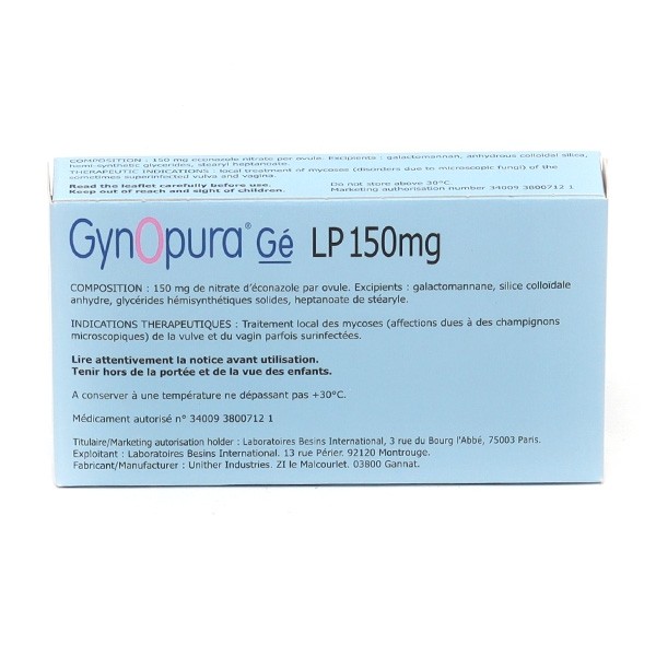 Gynopura Gé LP 150 mg ovules