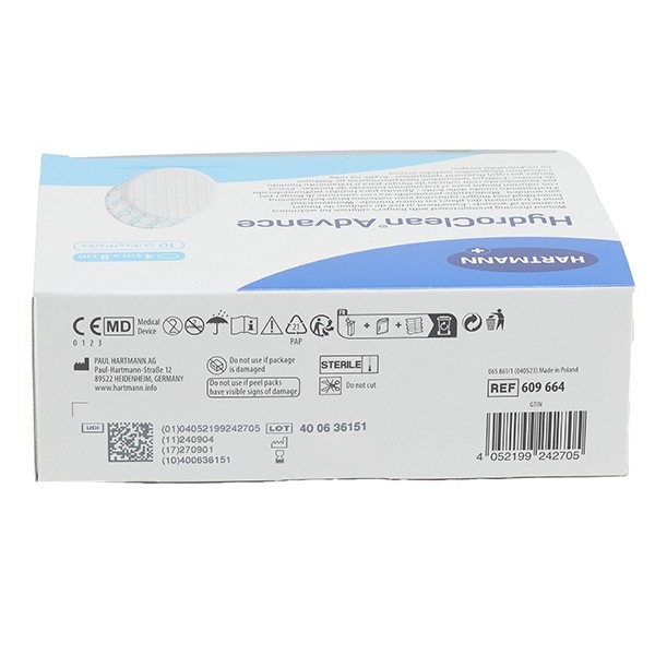 Hartmann HydroClean Advance pansement irrigo-absorbant x10