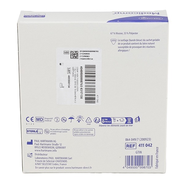 Medicomp compresses non tissées 10 cm x 10 cm