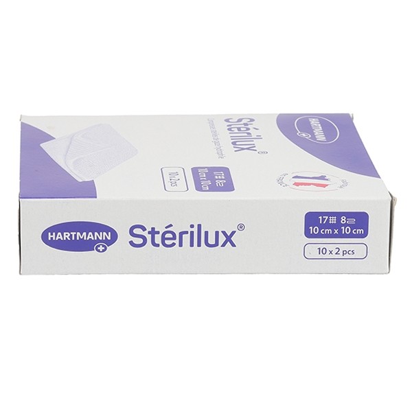 Stérilux compresse de gaze 10 cm x 10 cm