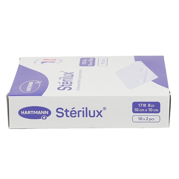 Stérilux compresse de gaze 10 cm x 10 cm