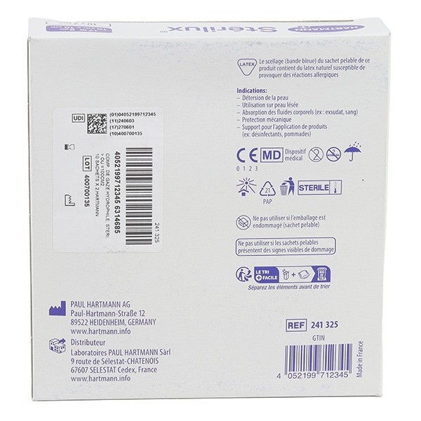 Stérilux compresse de gaze 10 cm x 10 cm