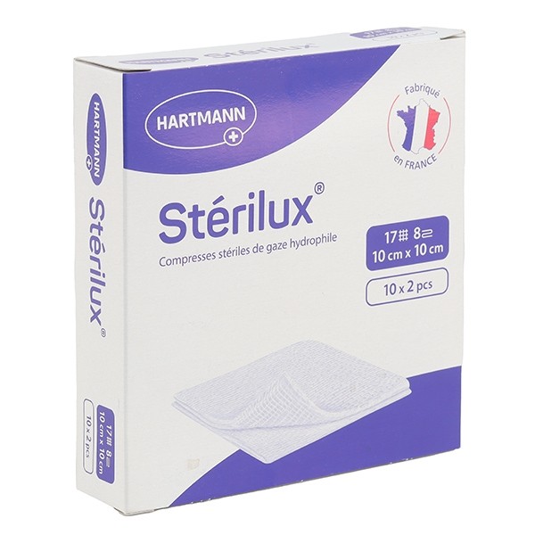 Stérilux compresse de gaze 10 cm x 10 cm
