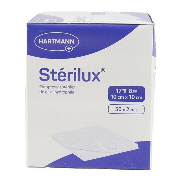 Stérilux compresse de gaze 10 cm x 10 cm