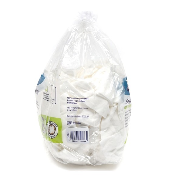 Stérilux rectangles de coton Pads Bio