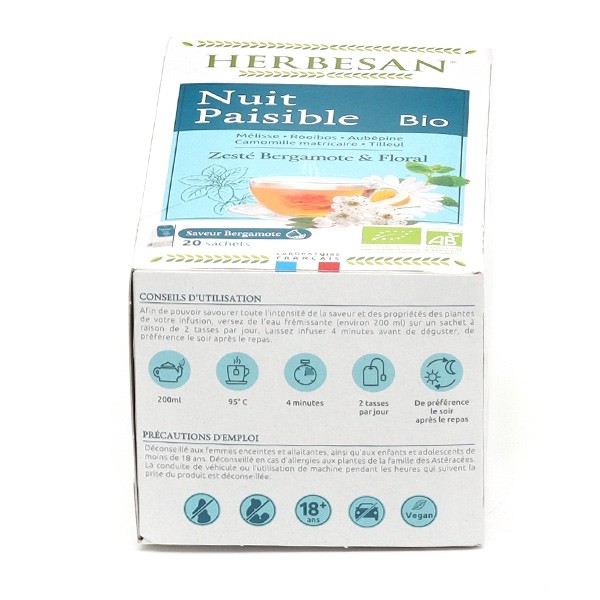 Herbesan infusion bio Nuit paisible sachets