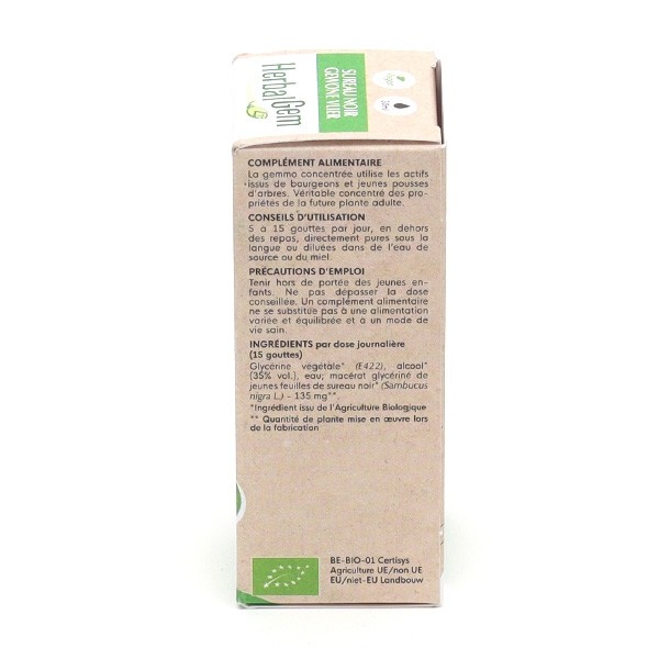 HerbalGem Sureau noir Jeunes feuilles Bio