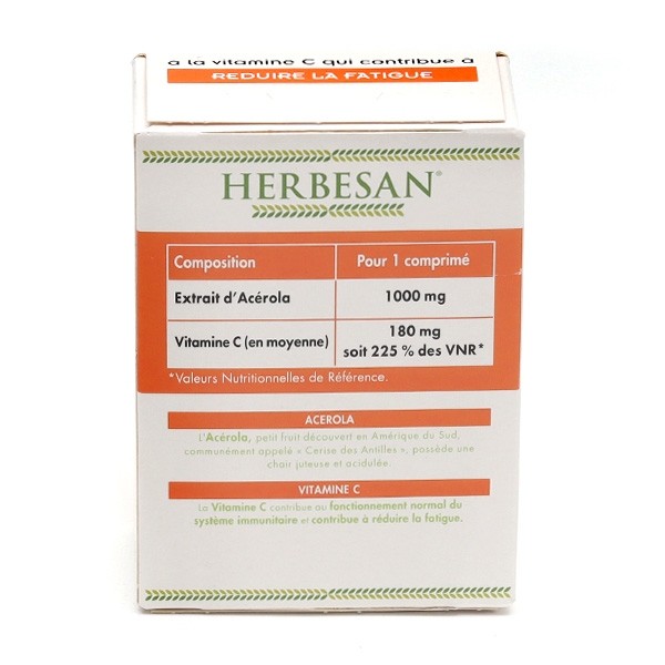Herbesan Acérola 1000 mg orange comprimés à croquer