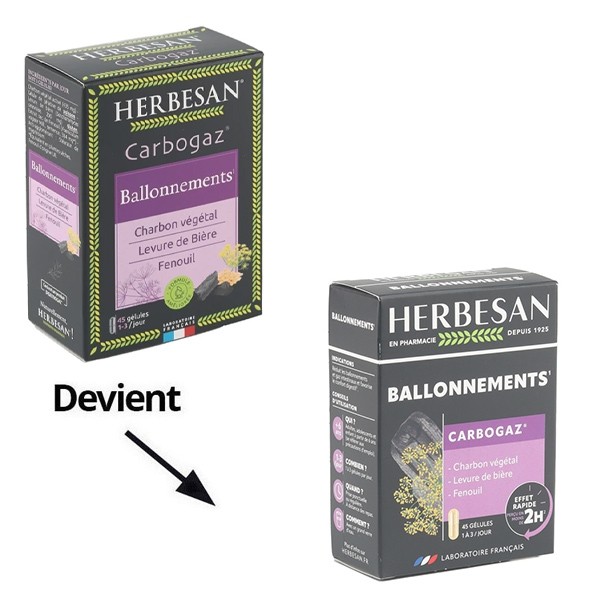Herbesan Carbogaz gélules Ballonnements