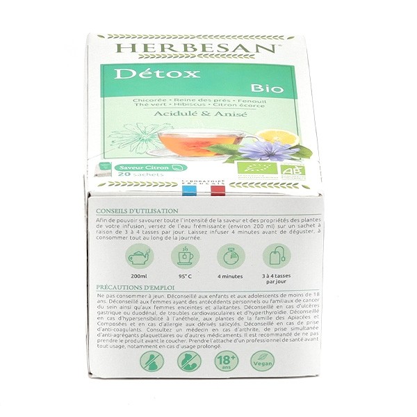 Herbesan sachets infusion bio Detox