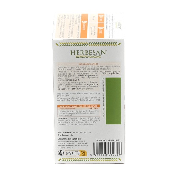 Herbesan sachet infusion bio ventre plat
