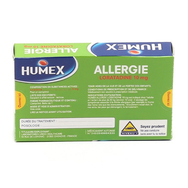 Humex Allergie Loratadine 10 mg comprimé