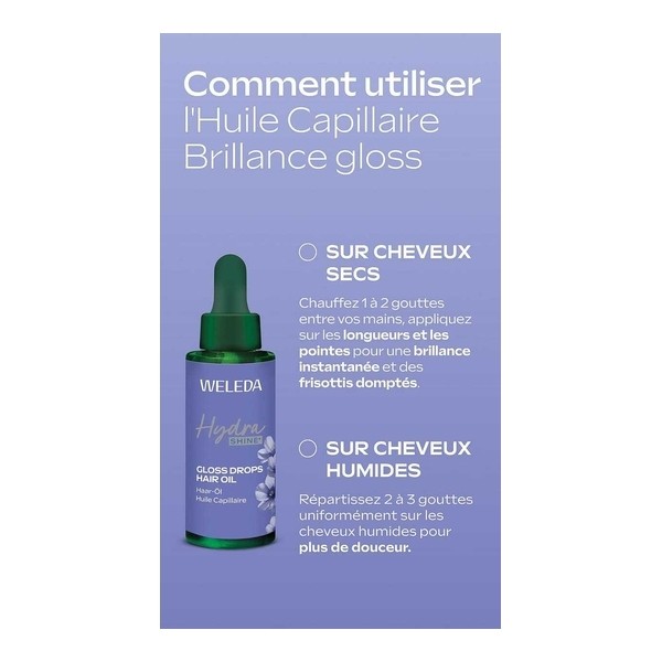 Weleda Hydra Shine huile capillaire bio Brillance gloss