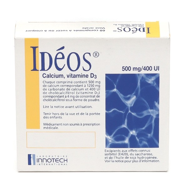 Ideos 500 mg/400 UI comprimés à croquer