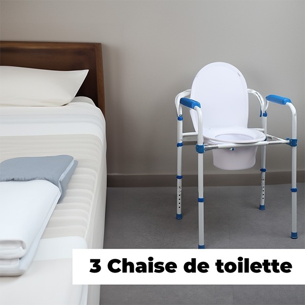 Cadre de toilette pliant Blue Steel 3 en 1