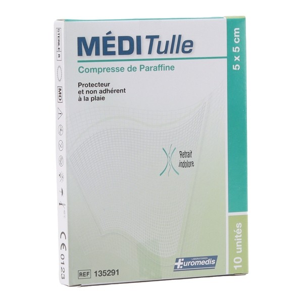 Méditulle tulle gras 10 compresses paraffinées