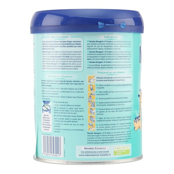 Novalac Novagest+ lait 0-12 mois