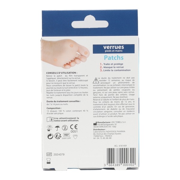 Expert 123 Patchs verrues pieds et mains