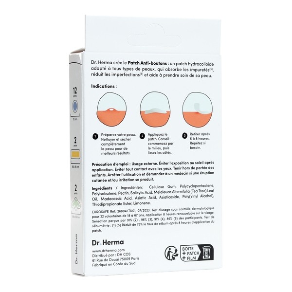 Dr Herma Patch anti boutons​ formats assortis