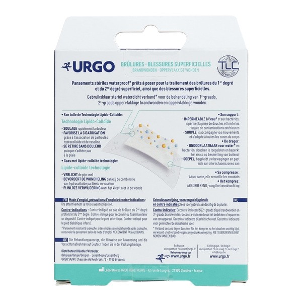 Urgo Brûlures Pansements Waterproof