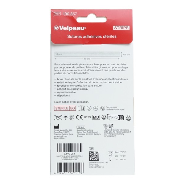 Velpeau Strips Suture adhésive stérile