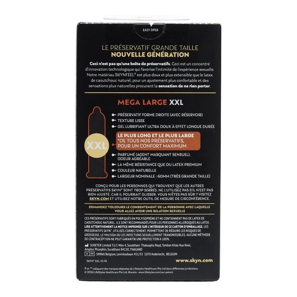 Manix Skyn Mega large XXL Préservatifs sans latex