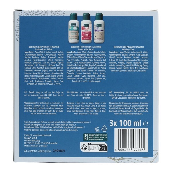 Kneipp coffret bain moussant