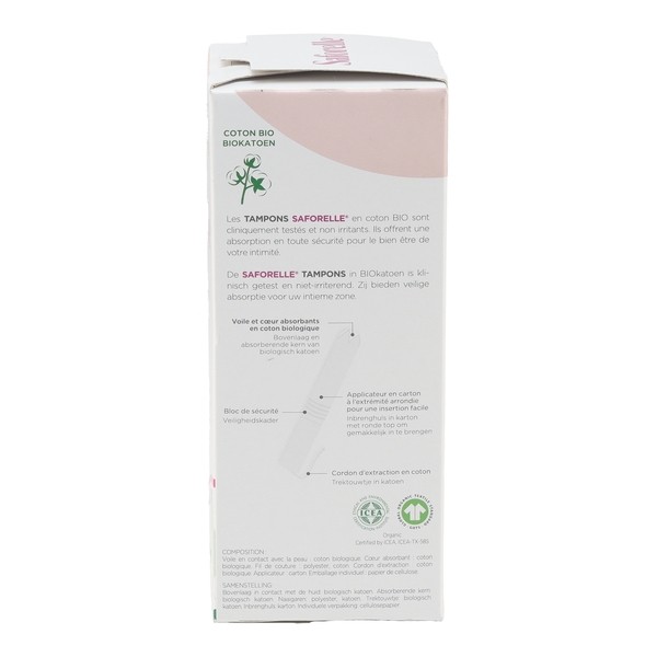 Saforelle Normal tampons avec applicateur Coton bio