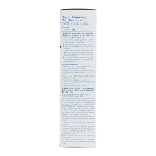 Glycérol Vaseline Paraffine crème