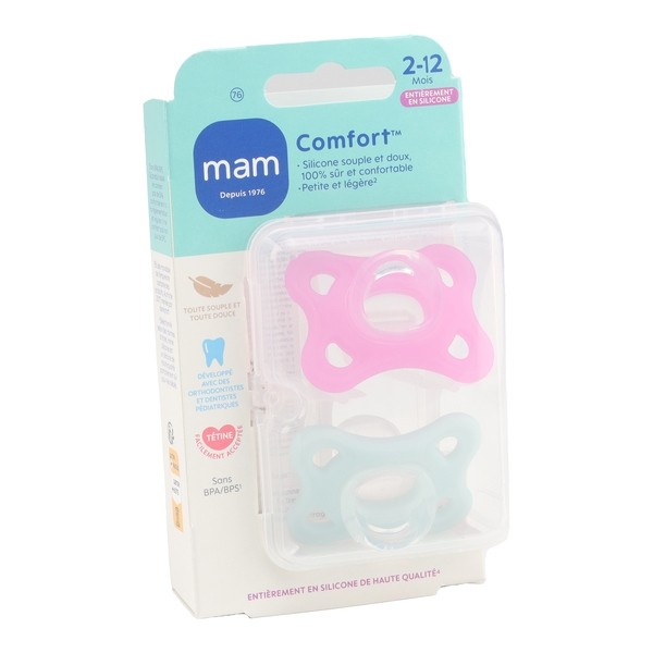 MAM Comfort Sucette symétrique silicone 2-12 mois