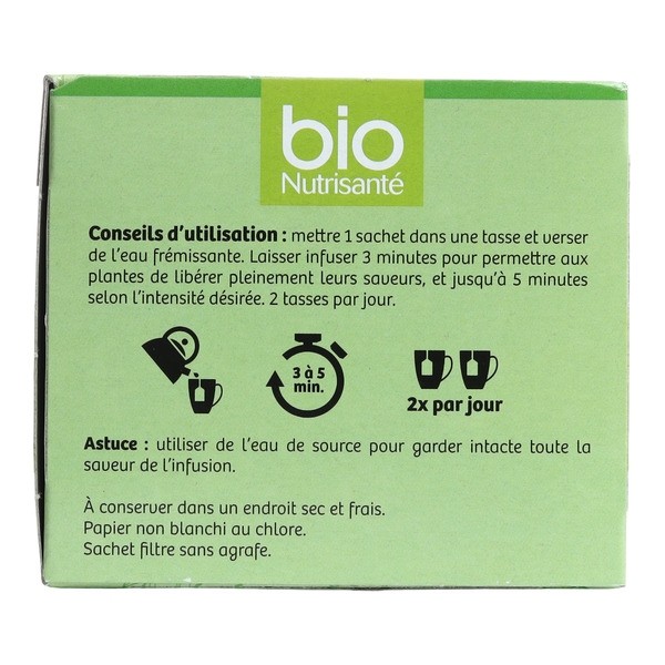 Bio Nutrisanté Thé vert Trois menthes sachets