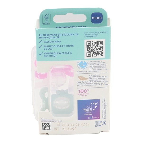 MAM Comfort Sucette symétrique silicone 2-12 mois