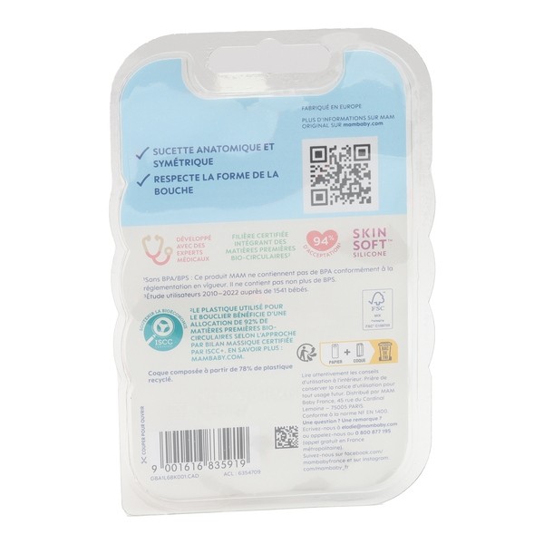 MAM Original trio sucettes symétriques silicone +18 mois