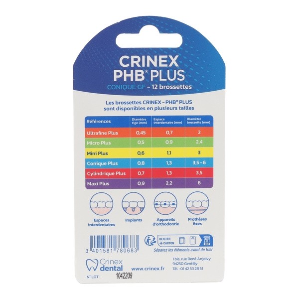 Crinex PHB Plus brossettes interdentaires cylindriques